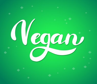 Vegan etiket. El fırça yazı çekilmiş