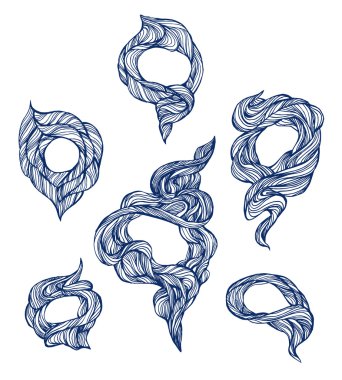 Zarif monogram tasarım kümesi. Vektör çizim.