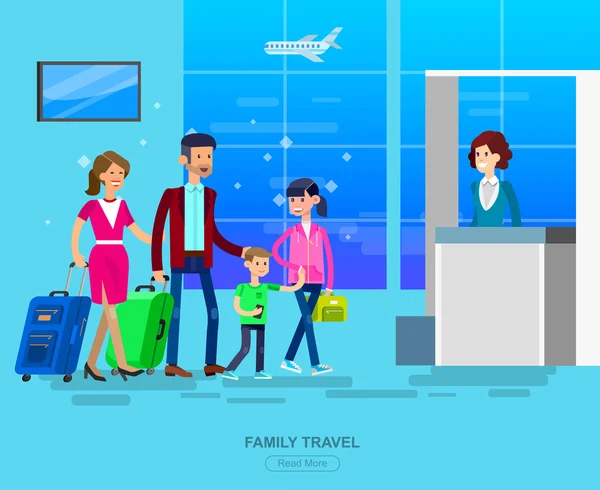 Personas en el aeropuerto — Vector de stock