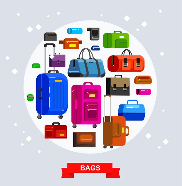 Travel bags . Luggage suitcase — Stock Vector