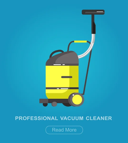 Flat vacuum cleaner icon with long shadows. Vector illustration. — Stock Vector
