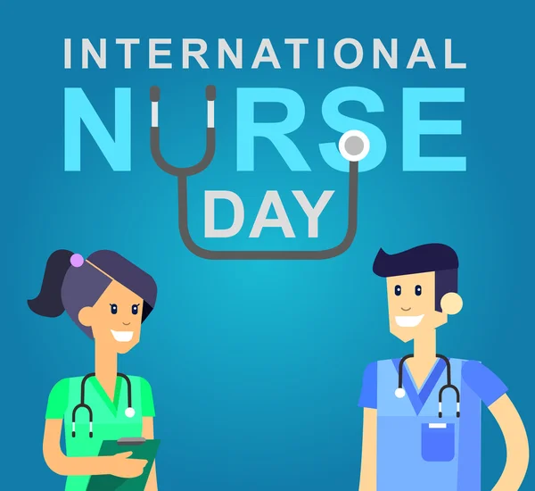 Εικονογράφηση φορέα για τη διεθνή ημέρα νοσηλευτών — Διανυσματικό Αρχείο