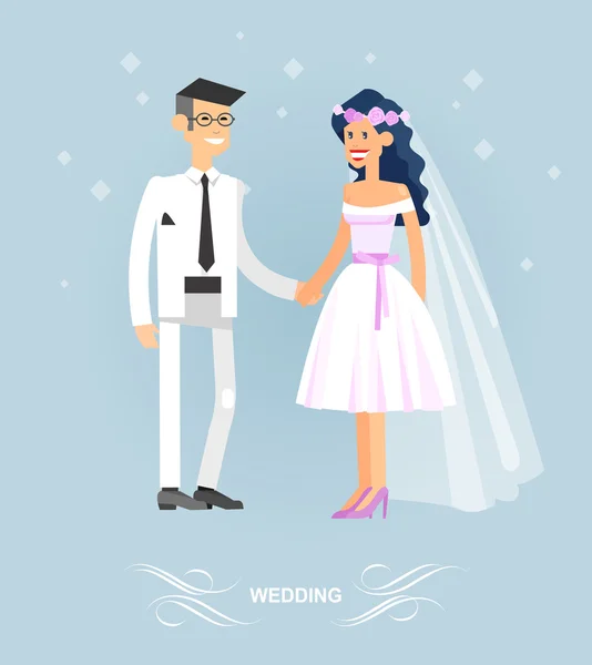 Pareja feliz boda — Archivo Imágenes Vectoriales