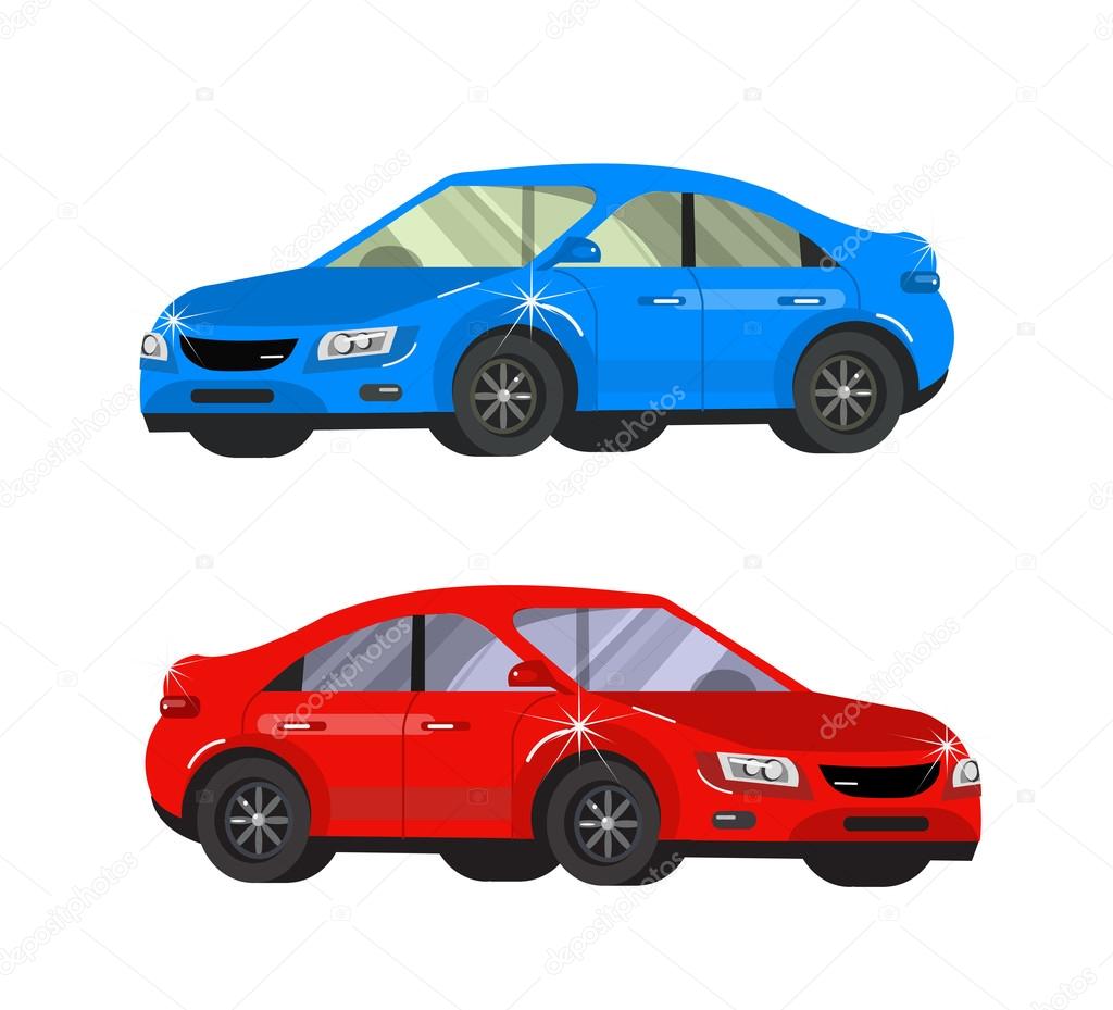 Design concept of choice and buying a car. Vector cool flat  illustration isolated on white background.