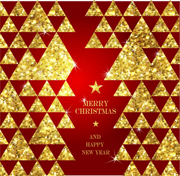 Tarjeta de felicitación de oro de Navidad — Vector de stock