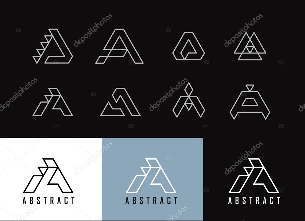 Letter A logo icon design template elements. Monogram