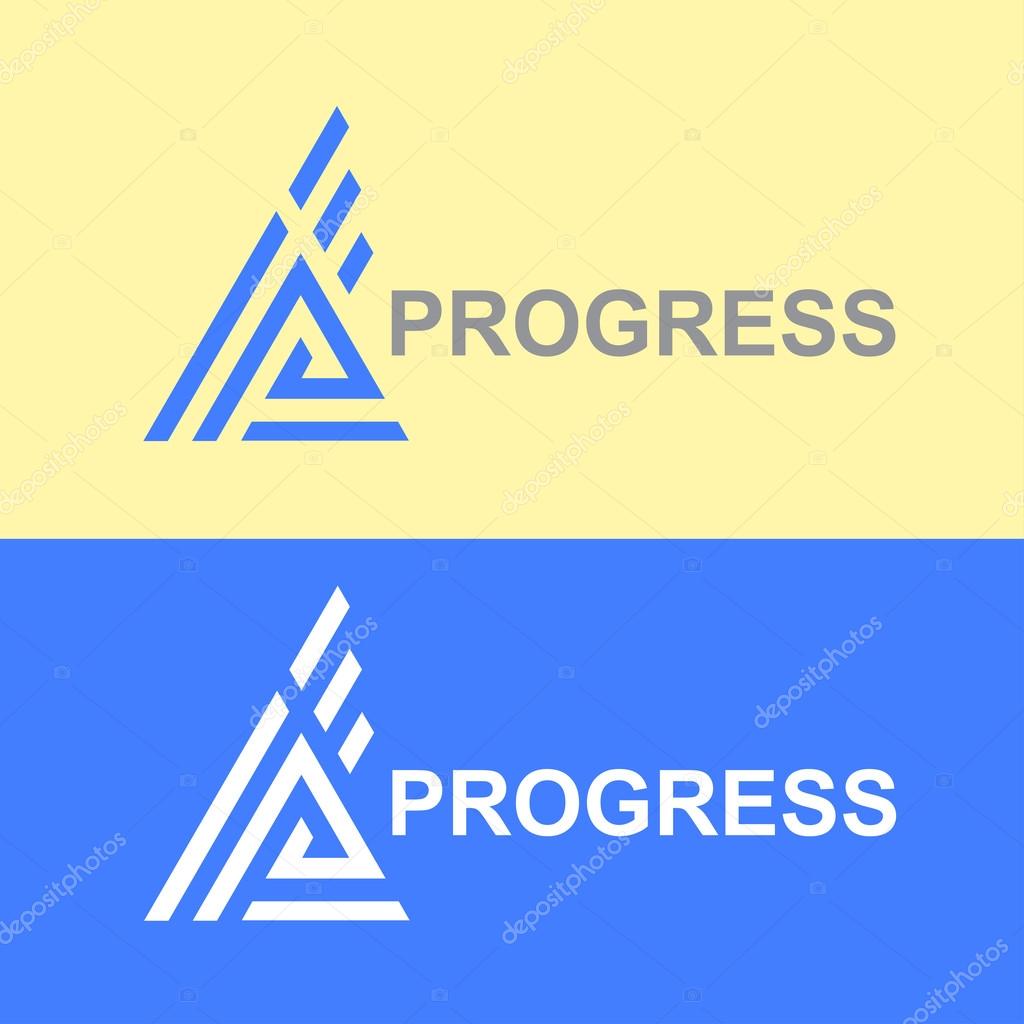 Business Icon - attainment. Vector logo progress design template. Abstract emblem for graphs, seo, success, business. Logo letter A, AA