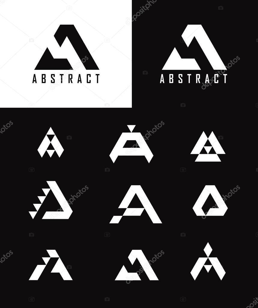 Letter A logo icon design template elements. Monogram