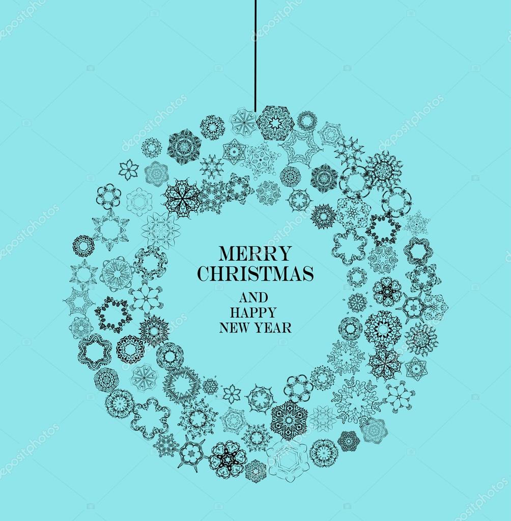 Collection of vector snowflakes. Thin line and ornamental snowflakes. Winter illustration set. Christmas decoration for Christmas card, Christmas sale banner, gift