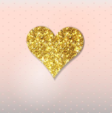 Altın glitter kalp ile arka plan