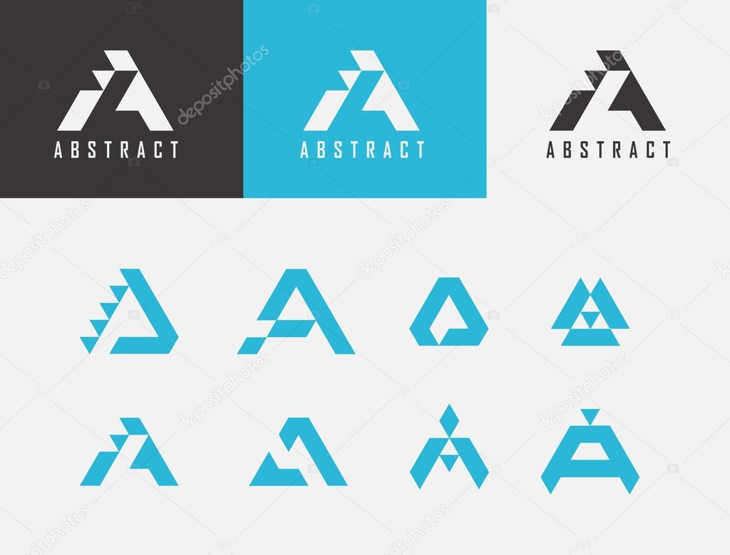 Letter A logo icon design template elements. Monogram