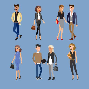 Vektör detaylı karakter insanlar, iş