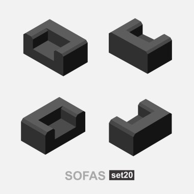 İzole kanepe kümesi