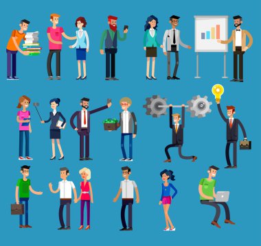 Vektör detaylı karakter insanlar, iş