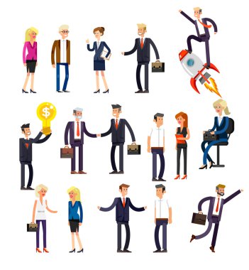 Vektör detaylı karakter insanlar, iş