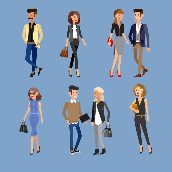 Векторные подробные персонажи люди, бизнес

