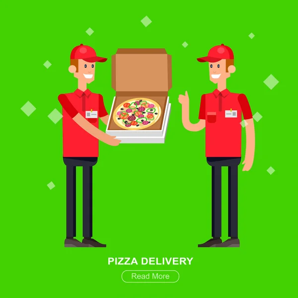 Dibujos animados pizza repartidor — Archivo Imágenes Vectoriales
