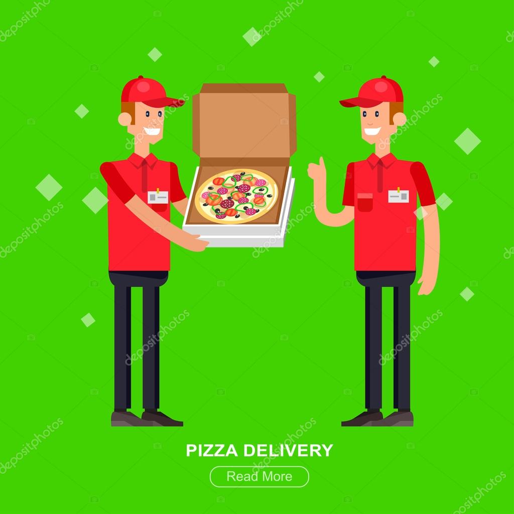 Cartoon pizza delivery guy Stock Vector
