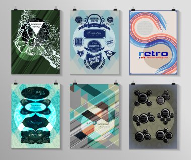 Afiş, el ilanı, broşür tasarım şablonları kümesi