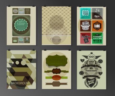 Afiş, el ilanı, broşür tasarım şablonları kümesi