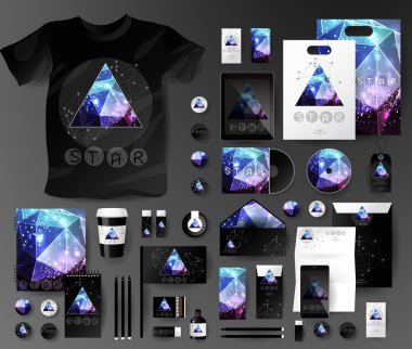 İş kümesi. Kurumsal kimlik şablonları kozmik