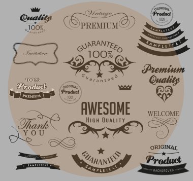 Tasarım için kaligrafik ögeler kümesi