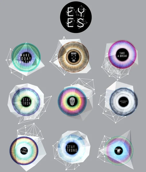 Collection des yeux, pupille humaine — Image vectorielle