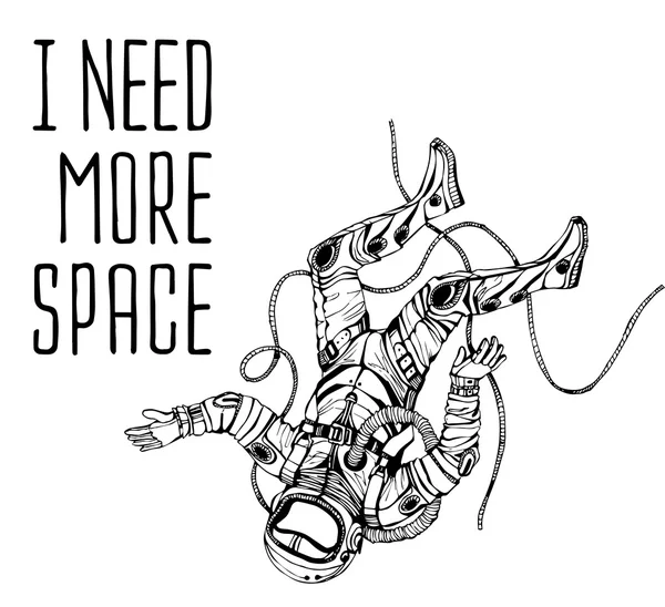 Koncepcja przestrzeni z astronauta — Wektor stockowy