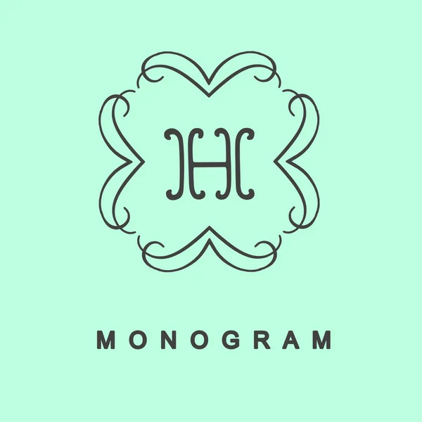 Set of monogram logo template — Stock Vector
