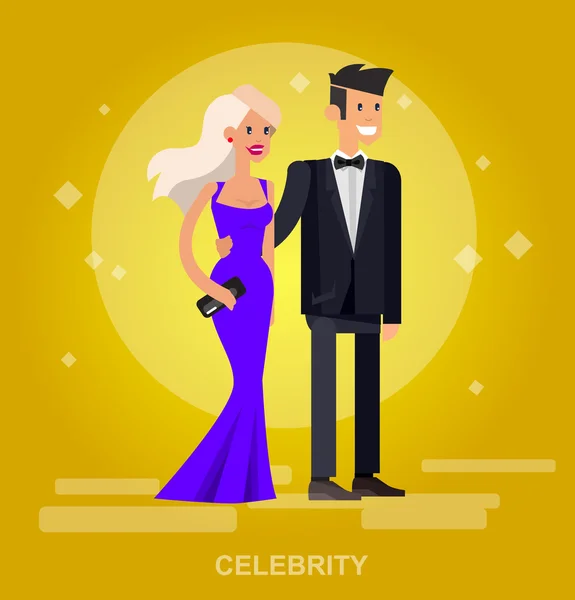 Two rich and beautiful celebrities — Stock Vector