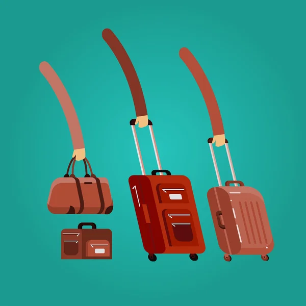 旅行袋。行李的手提箱 — 图库矢量图片