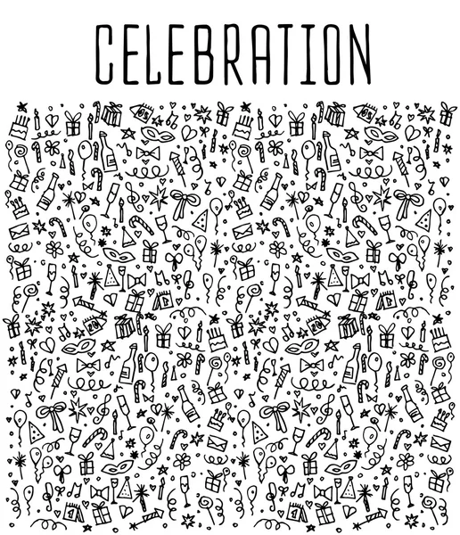 Celebration, happy birthday doodles elements — Stock Vector