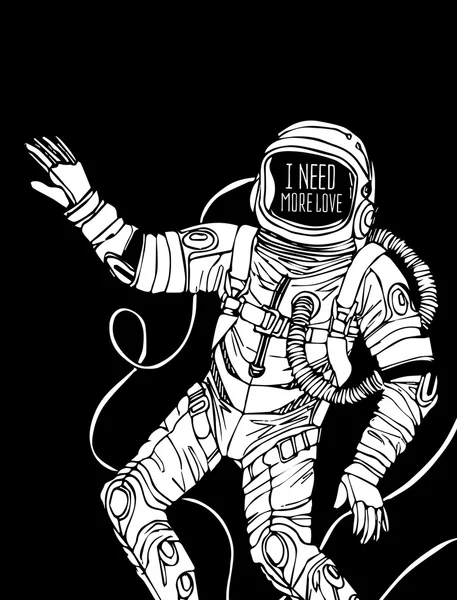 Concetto di spazio con astronauta — Vettoriale Stock