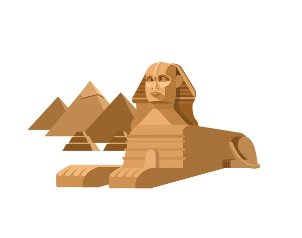 Sphinx och pyramiderna bakgrund. Travel vektor — Stock vektor