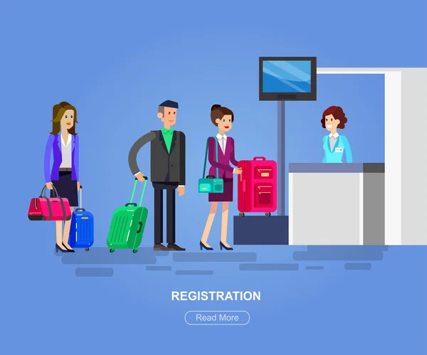 Personas en el aeropuerto — Vector de stock