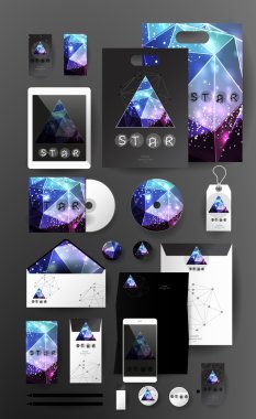 İş kümesi. Kurumsal kimlik şablonları kozmik