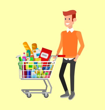 Salonu, süpermarket vektör düz çizimler