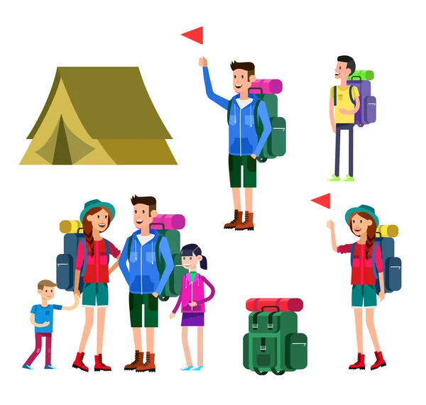 Vector ilustración de campamento de verano para niños — Vector de stock