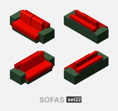 İzole kanepe kümesi
