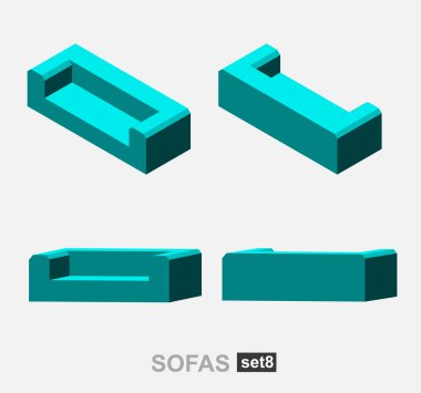 İzole kanepe kümesi