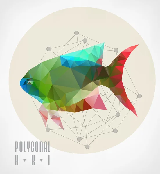 Soyut poligonal balık — Stok Vektör