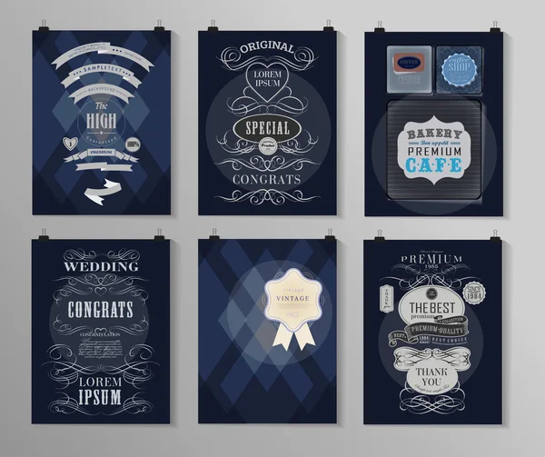 Afiş, el ilanı, broşür tasarım şablonları kümesi