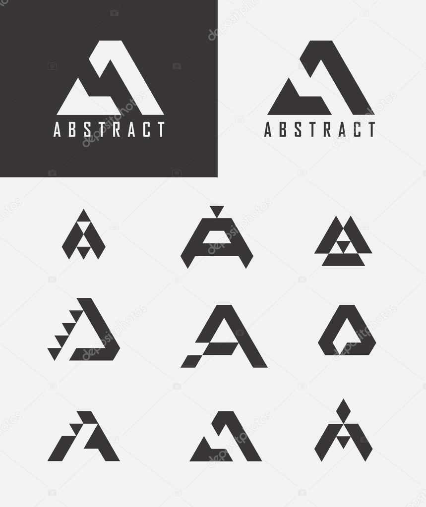 Letter A logo icon design template elements. Monogram