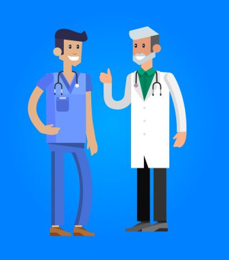 erkek ve kadın doktor karakter kümesi