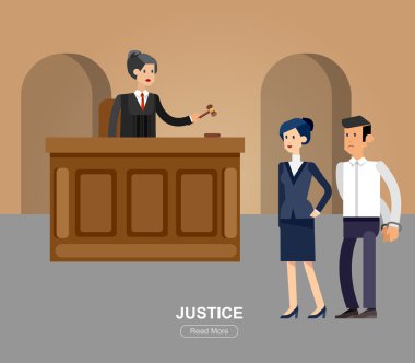 Hukuk yatay banner yargı sistemi elemanları izole vektör çizim ile ayarla