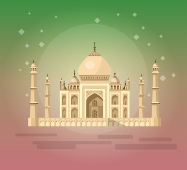 Vektör çizim Taj Mahal Hindistan'da bir antik Palace
