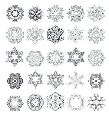 Süsleme yuvarlak mandala kümesiyle