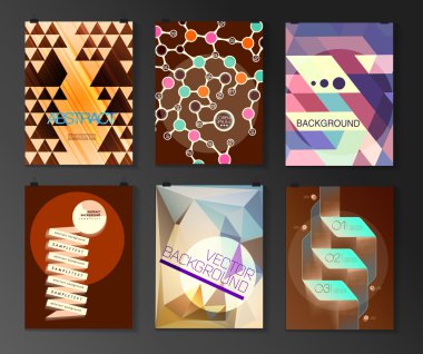 Afiş, el ilanı, broşür tasarım şablonları kümesi