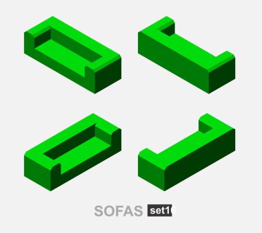 İzole kanepe kümesi