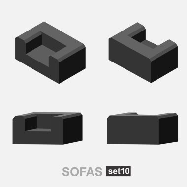 İzole kanepe kümesi